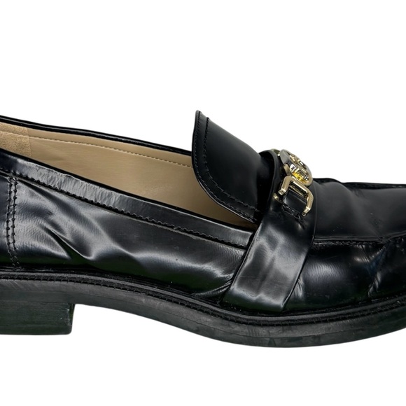 Sam Edelman Christy Black Loafers with Gold Accent - Picture 2 of 6